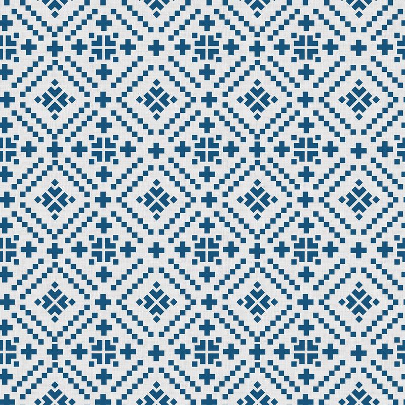 Geometric Print Polyester Linen Curtain Drapery OSCAR