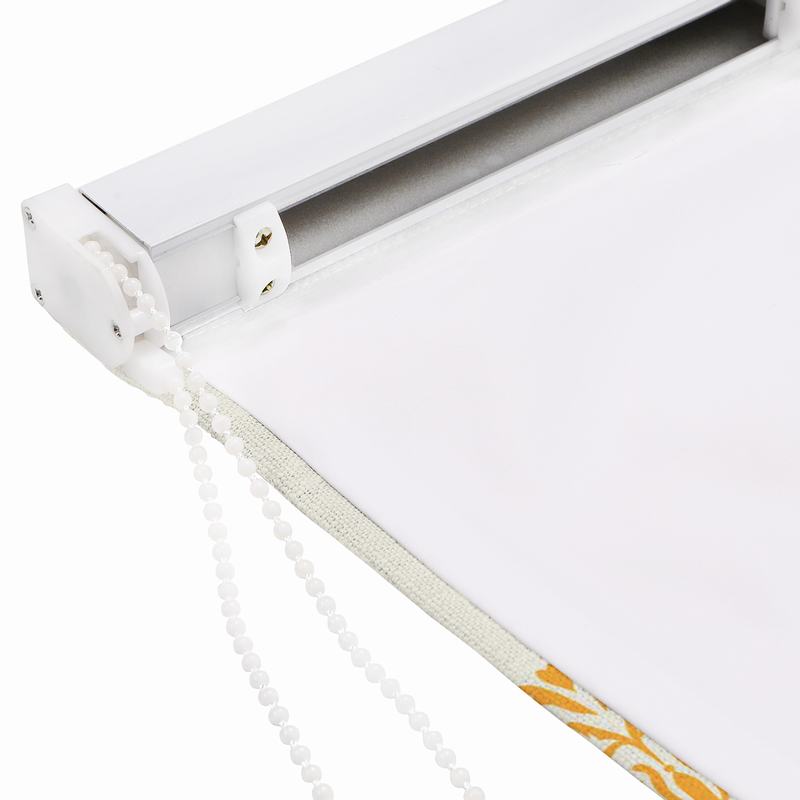 JULIA Abstract Print Polyester Linen Room Darkening Roman Shade