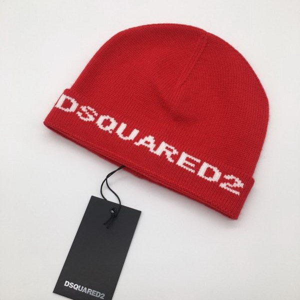 官网同步20秋季最新款-dsquared新款毛线针织帽子，专柜同步，冬季必备款