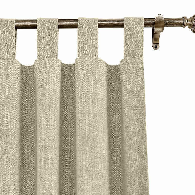 CUSTOM Liz Light Khaki Polyester Linen Curtain Drapery with Lined