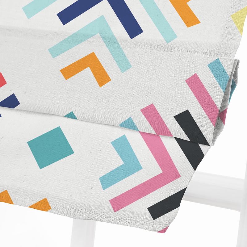 ARAV Geometric Print Polyester Linen Room Darkening Roman Shade