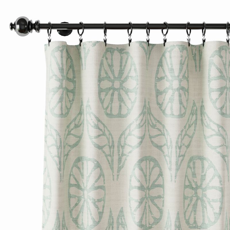Nature Print Polyester Linen Curtain Drapery CASHMERE