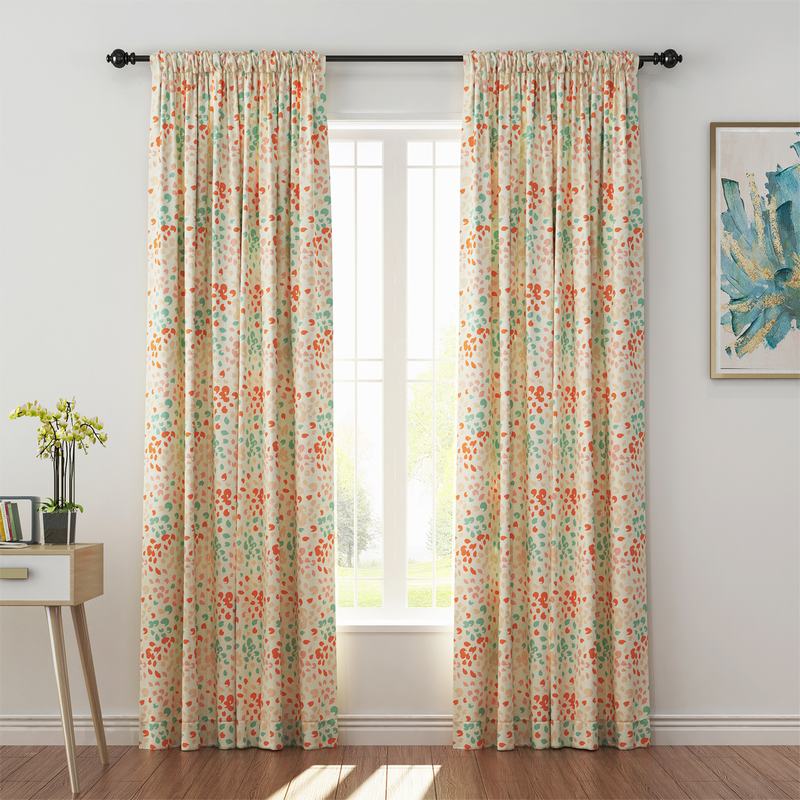 Abstract Print Polyester Linen Curtain Drapery LOUIS