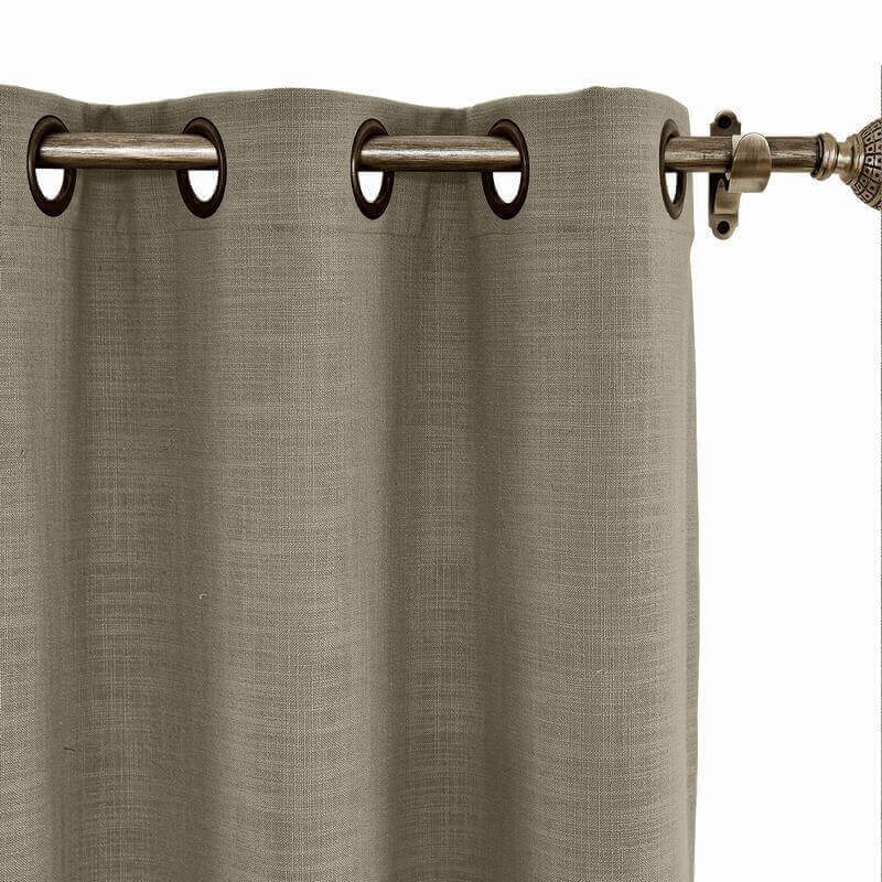 CUSTOM Liz Dim Gray Polyester Linen Curtain Drapery with Lined