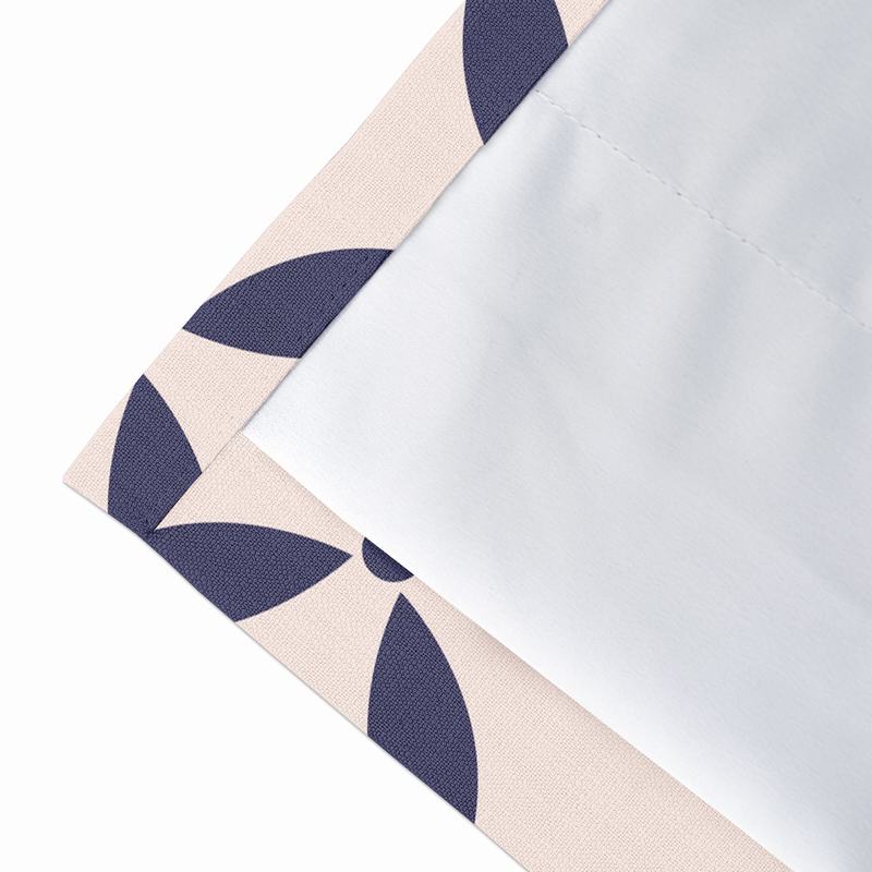 Abstract Print Polyester Linen Curtain Drapery with Privacy Blackout Thermal Lining BLANCHE