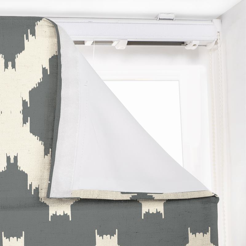 JUDE Geometric Print Polyester Linen Room Darkening Roman Shade