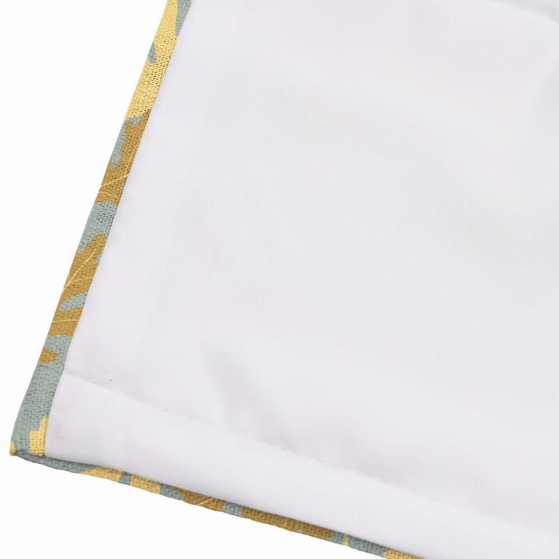 PHOEBE Leaf Print Polyester Linen Room Darkening Roman Shade