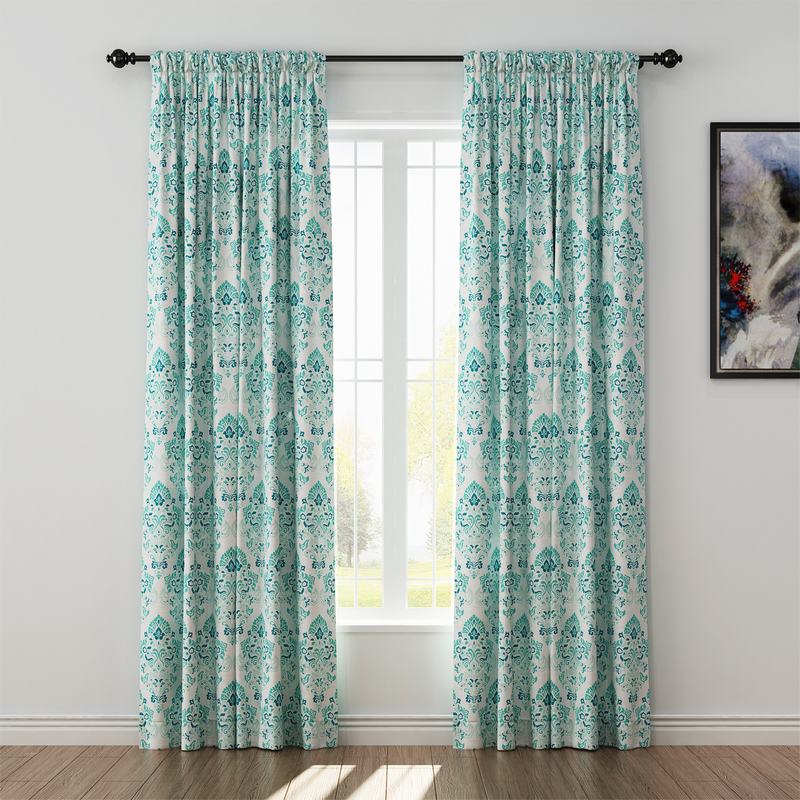 Nature Print Polyester Linen Curtain Drapery ELIJAH