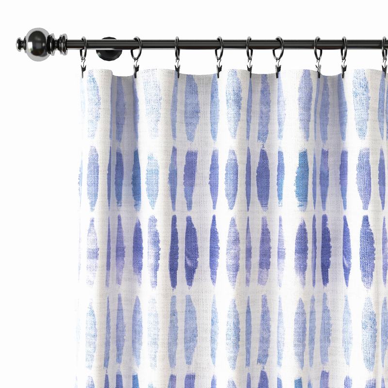Abstract Print Polyester Linen Curtain Drapery GRANVILLE