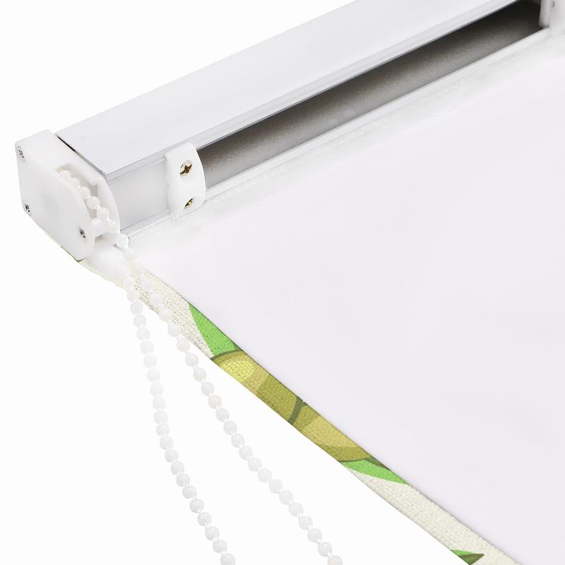 ASHER Nature Print Polyester Linen Room Darkening Roman Shade