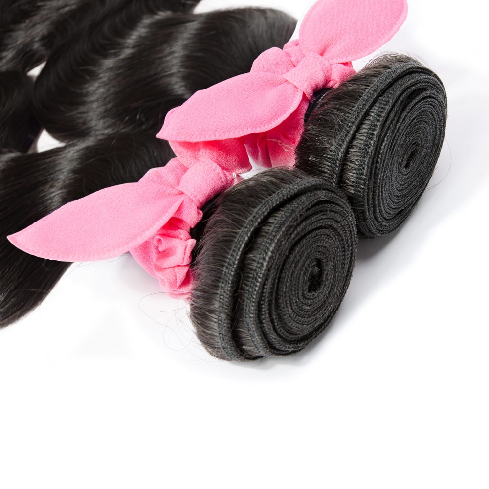 【Platinum 7A】360 Lace Frontal Band With 2 Bundles Body Wavy 7A Brazilian Virgin Hair