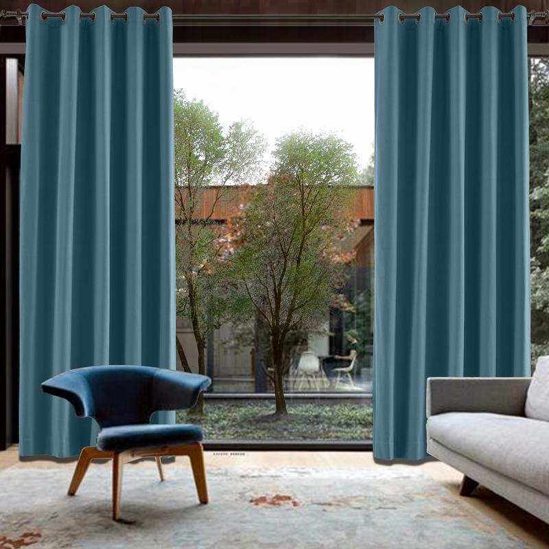 CUSTOM Capri Dark Blue Blackout Curtains with Liner