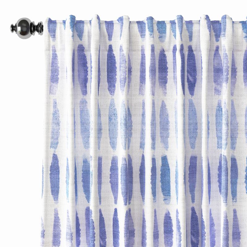 Abstract Print Polyester Linen Curtain Drapery GRANVILLE