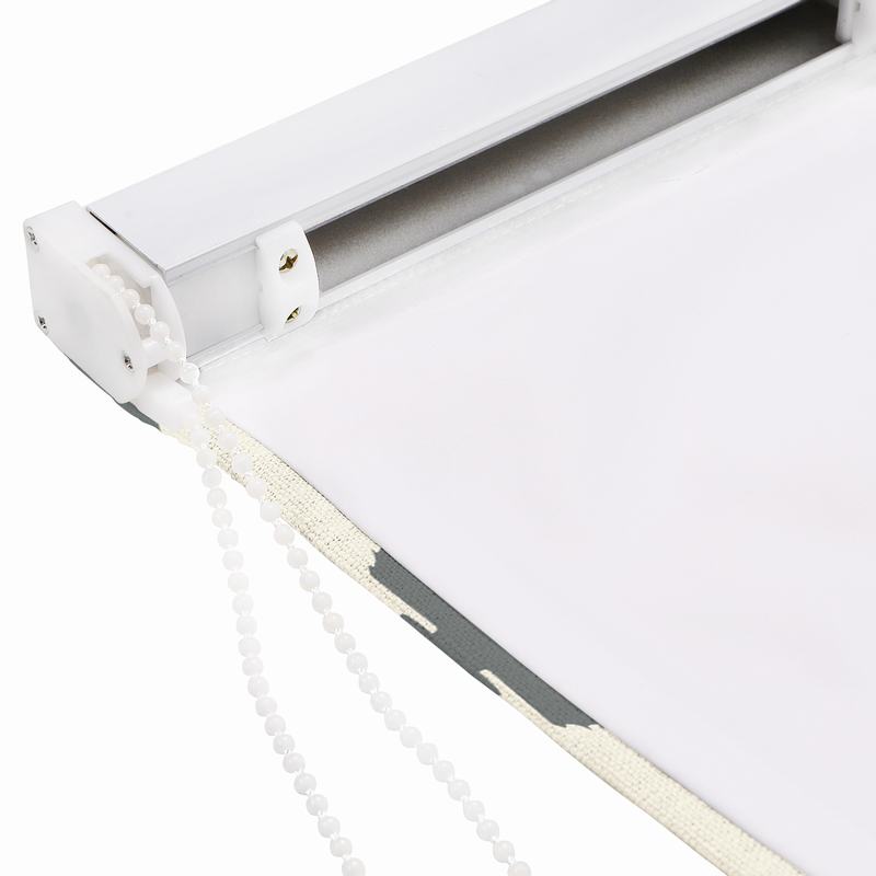 JUDE Geometric Print Polyester Linen Room Darkening Roman Shade