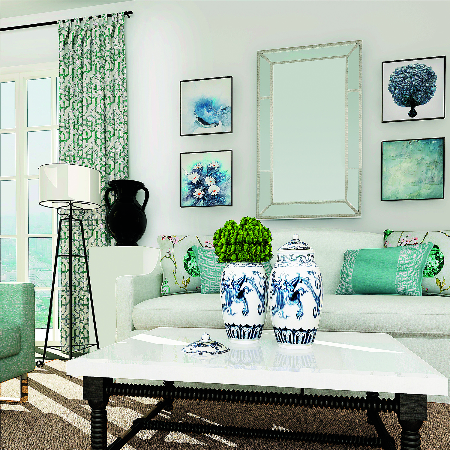 Trellis Window Curtain Lattice Drapery THEA