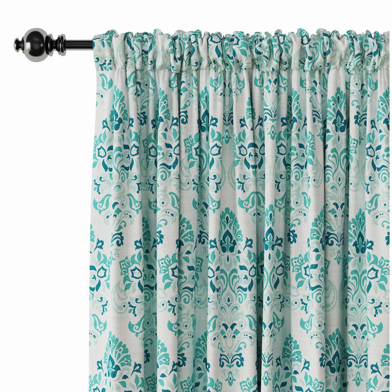 Nature Print Polyester Linen Curtain Drapery ELIJAH