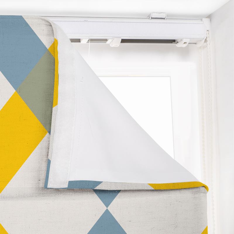 FOX Geometric Print Polyester Linen Roman Shade