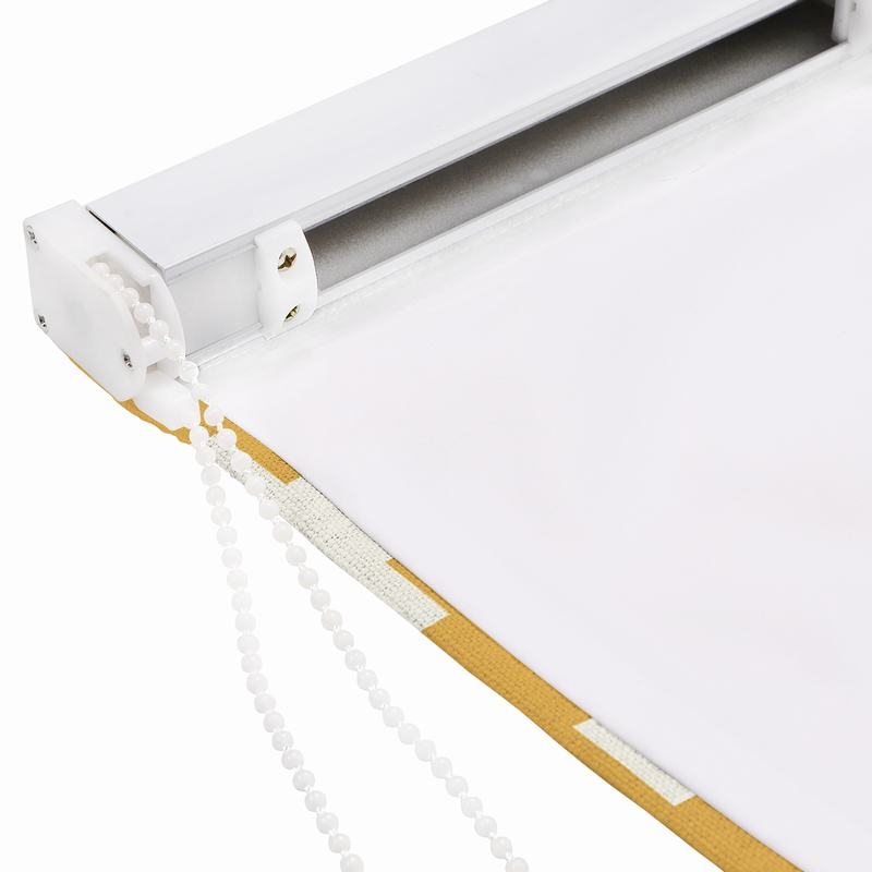 JULIAN Geometric Print Polyester Linen Room Darkening Roman Shade