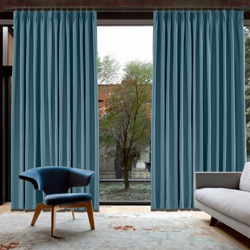 CUSTOM Capri Dark Blue Blackout Curtains with Liner