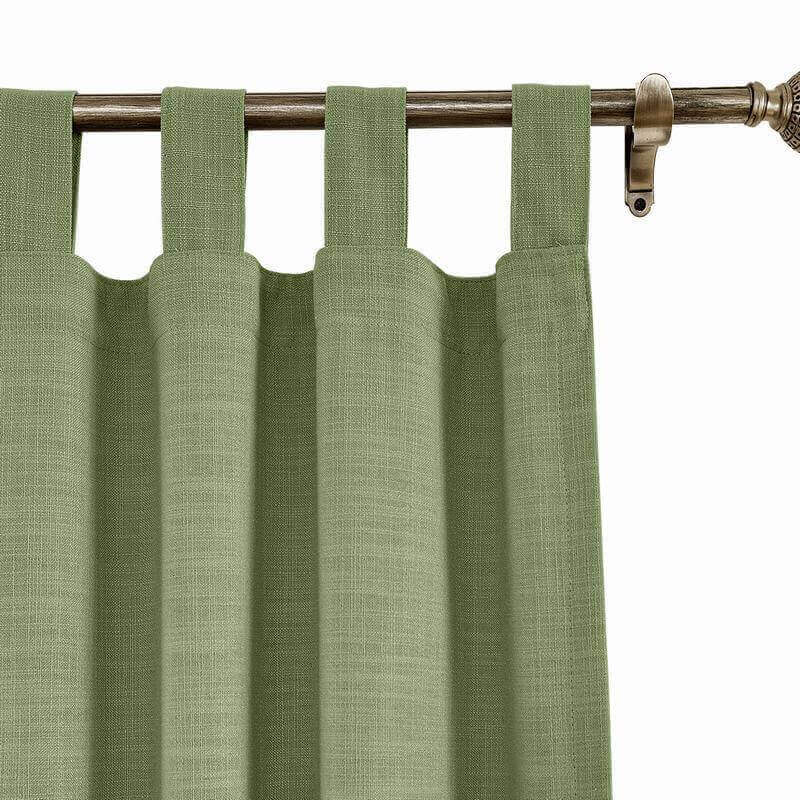 CUSTOM Liz Olive Polyester Linen Curtain Drapery with Lined