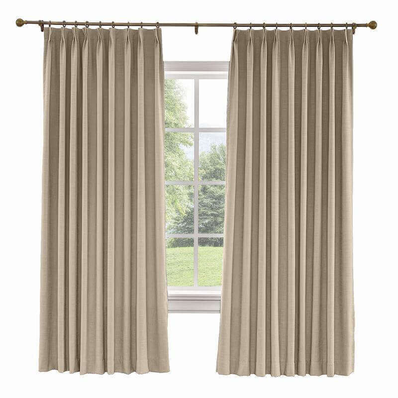 CUSTOM Liz Rosy Brown Polyester Linen Curtain Drapery with Lined
