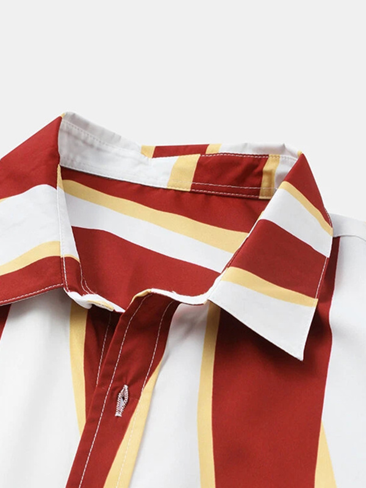 Mens Creative Wave Stripe Lapel Shirt