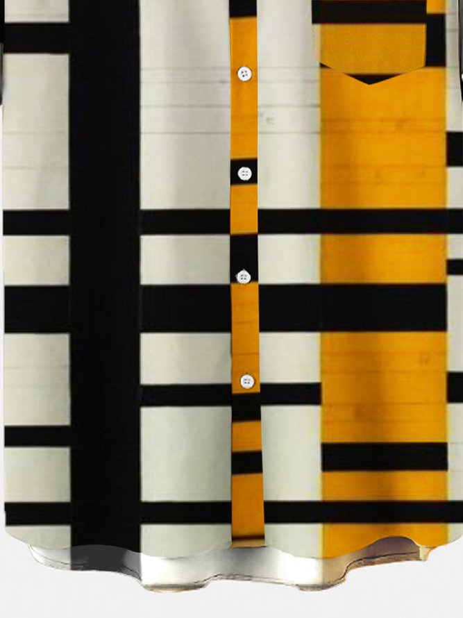 Men's Shirt Collar Abstract Printed Shirts & Tops