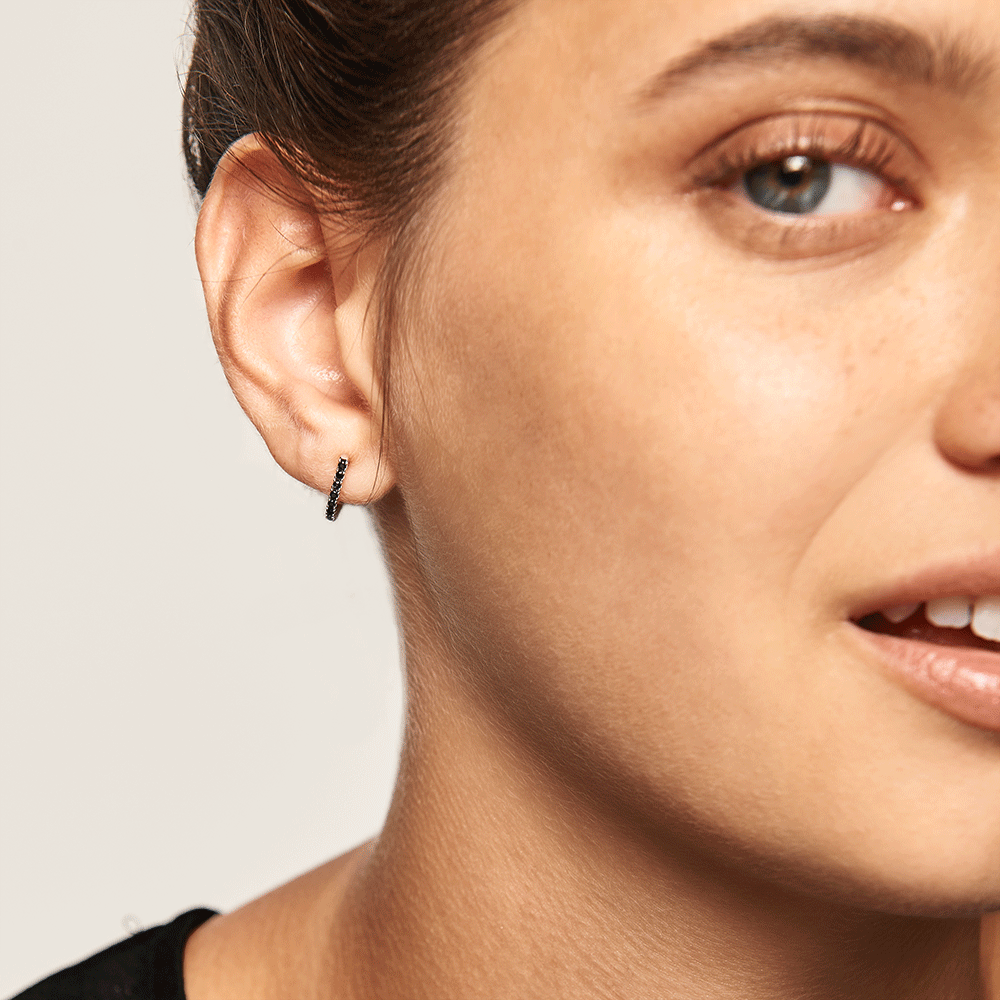 Black Bird Silver Earrings