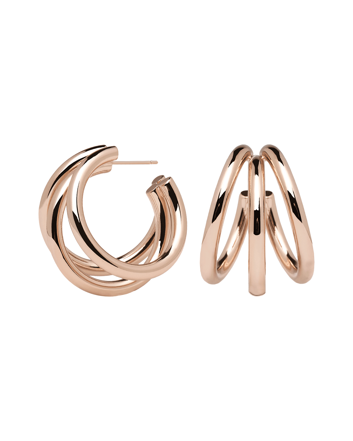 True rose gold earrings