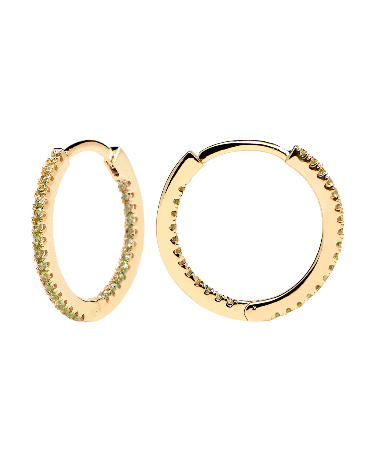 Olive Medium Hoops Gold