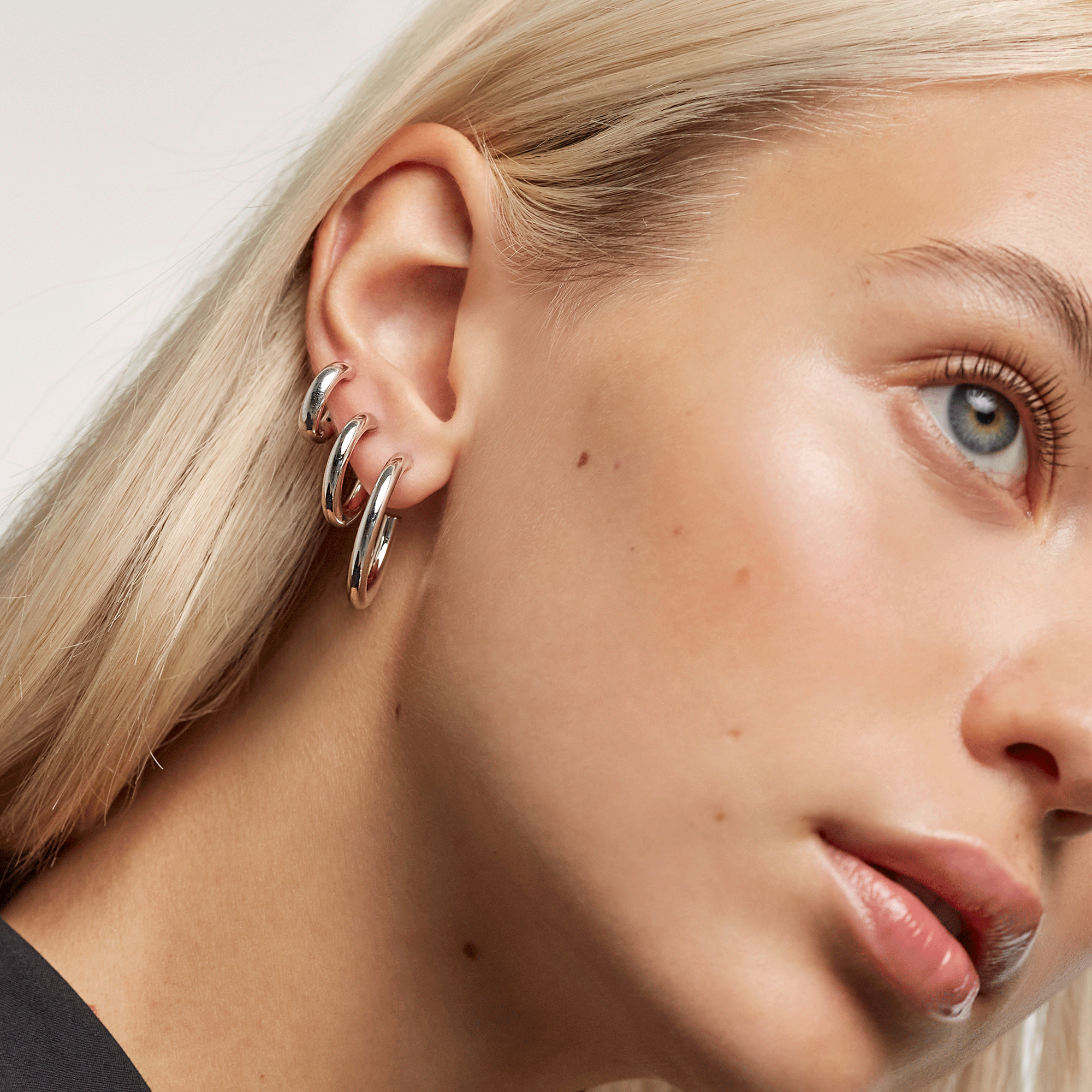 Mini Cloud Silver Earrings