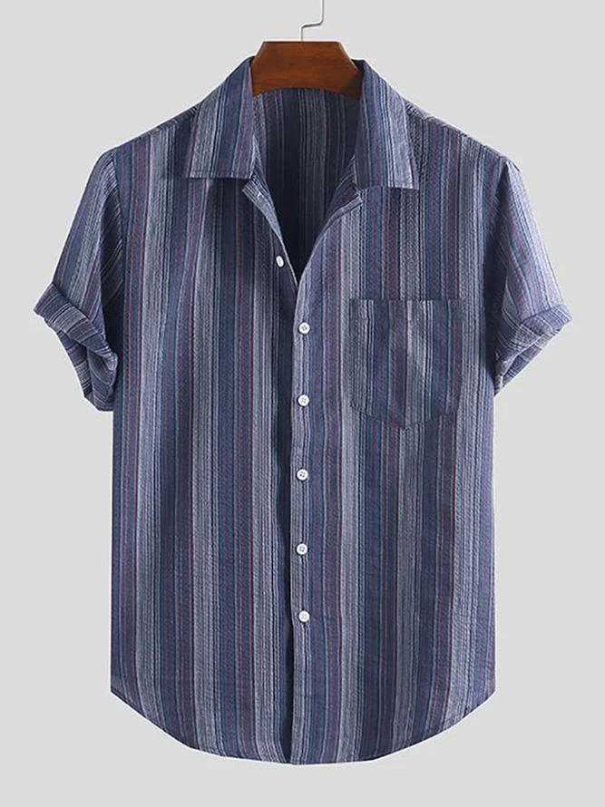 Men's Red Casual Cotton Shirts