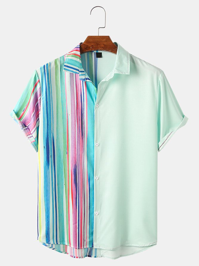 Color-Block Cotton-Blend Colorblock Shirts & Tops