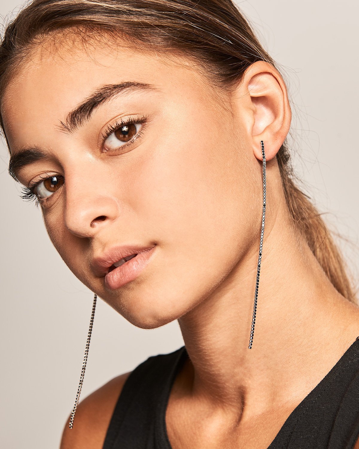 Black Sasha silver earrings