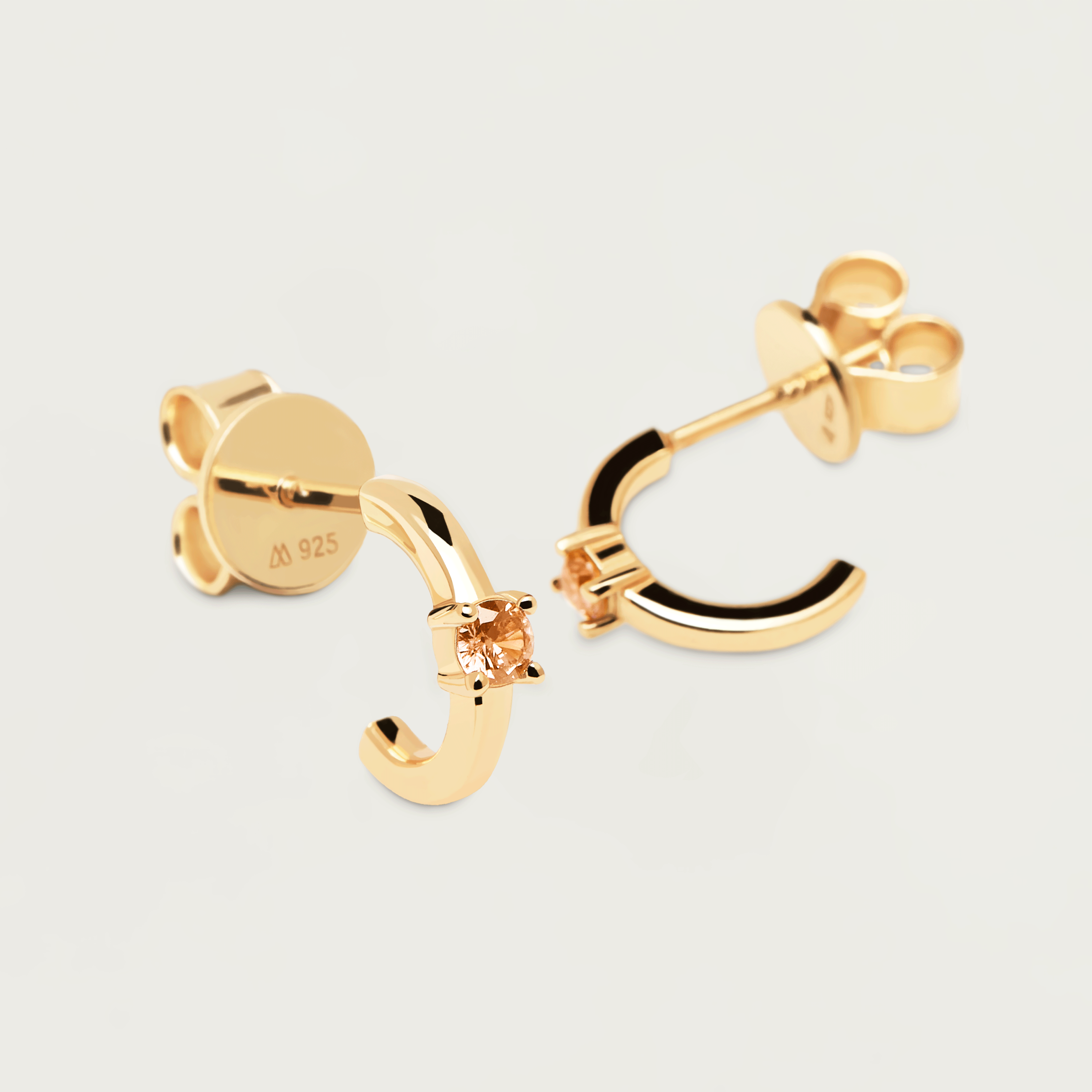 Champagne Solitary Earrings Gold