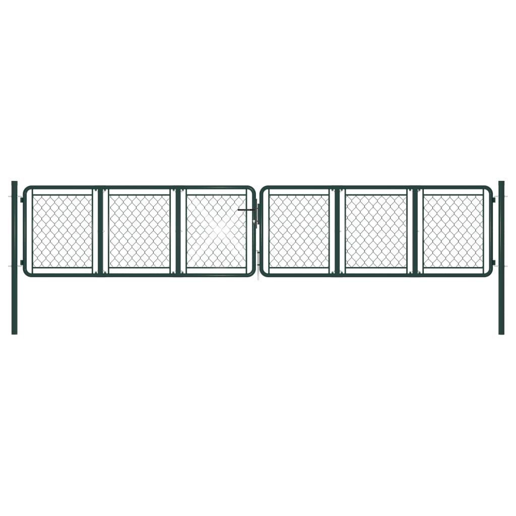 Portail de jardin Acier 400 x 75 cm Vert