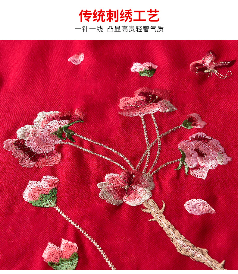 Bright Red Wool Scarf Women's Winter All-Matching Warm Cashmere Scarf Autumn Trendy Mother's Outer Shawl Dual-Use-Alibaba