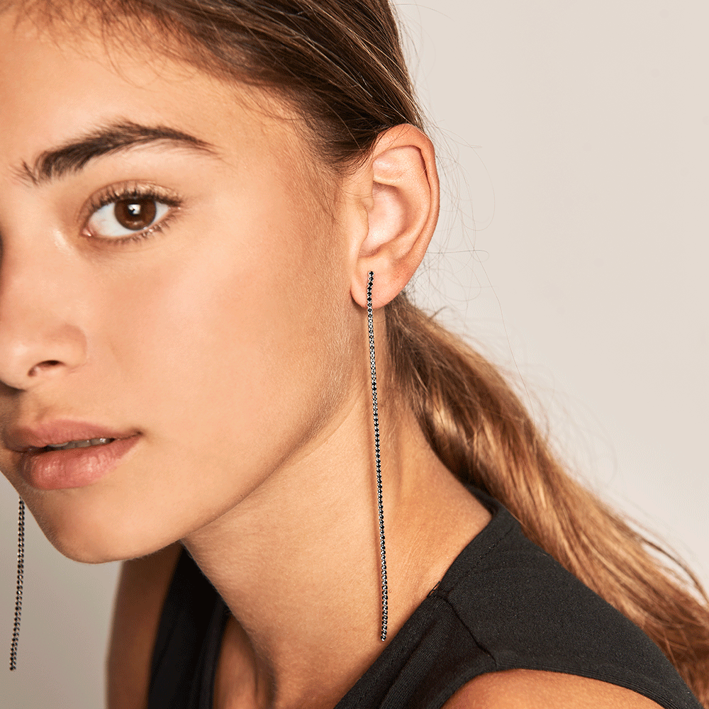 Black Sasha silver earrings