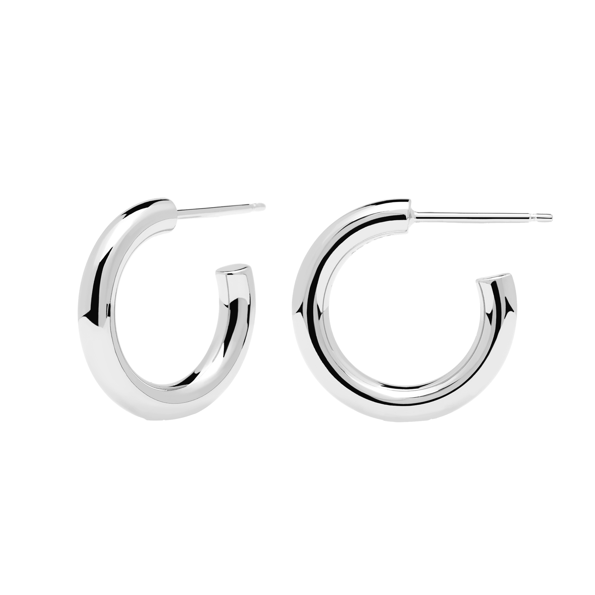 Medium Cloud Silver Earrings