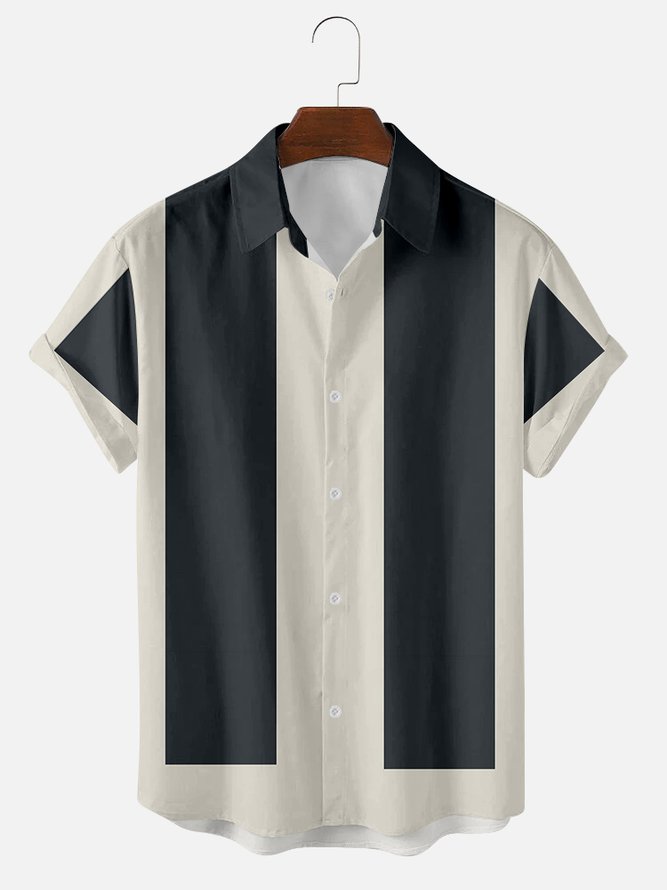 Men's Shirt Collar Abstract Printed Shirts & Tops