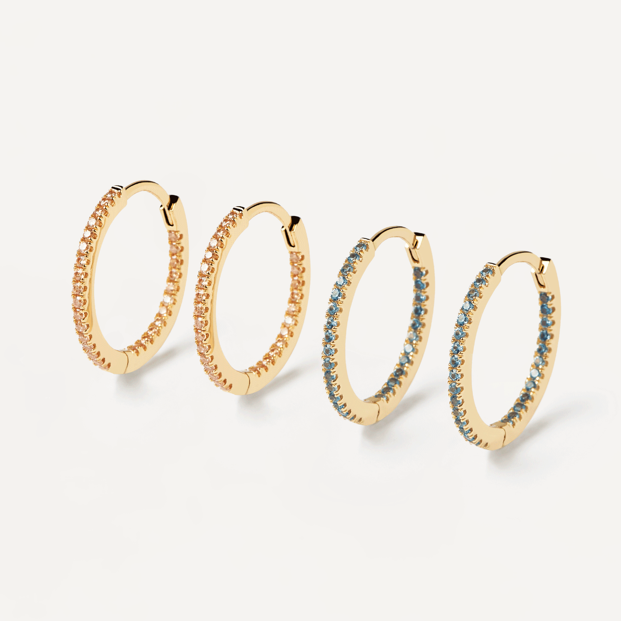 Celeste&Champagne Medium Hoops Bundle