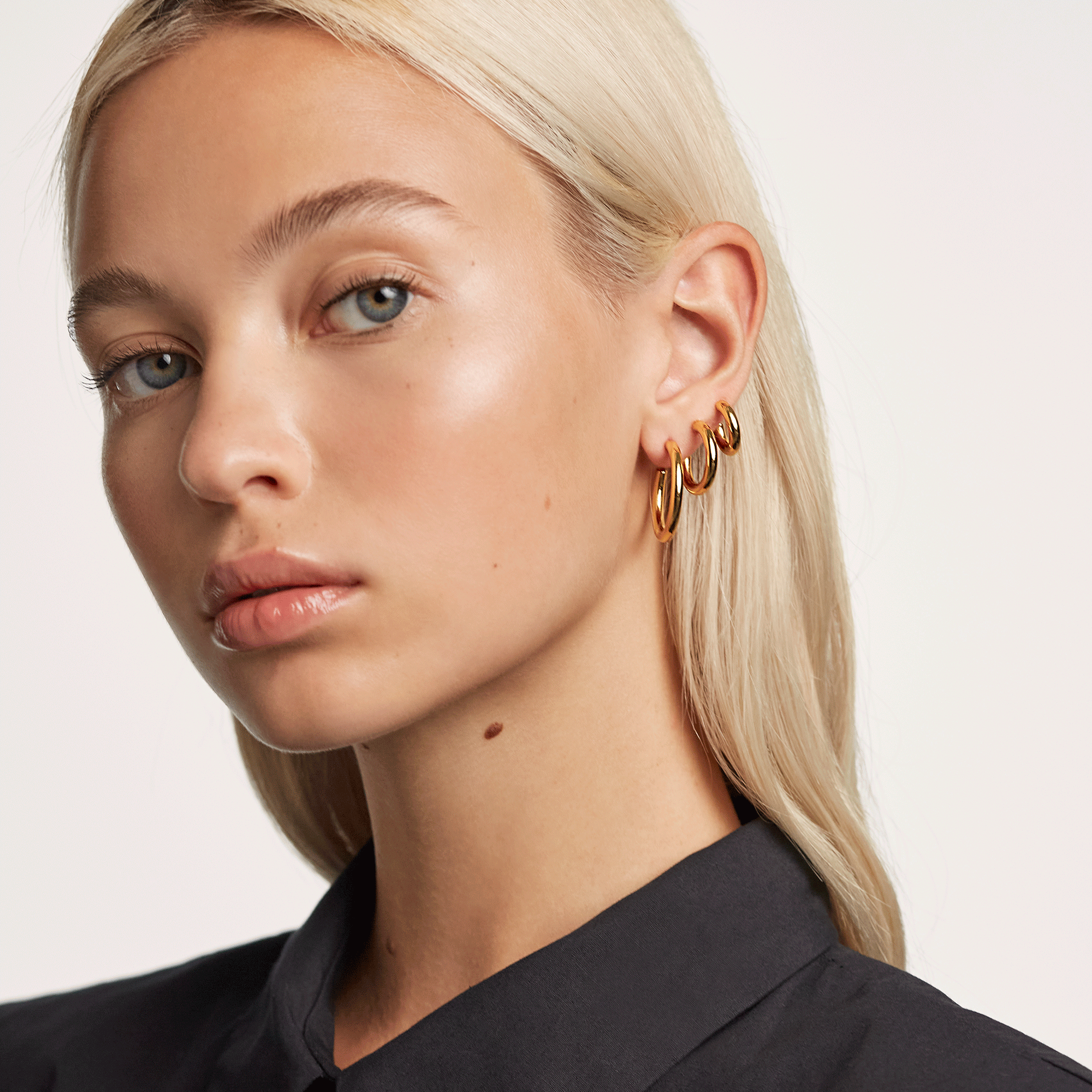 Mini Cloud Gold Earrings