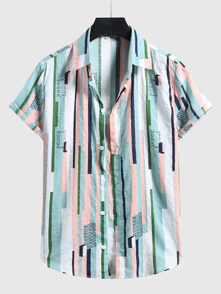 Hawaiian White Striped Casual Shirt