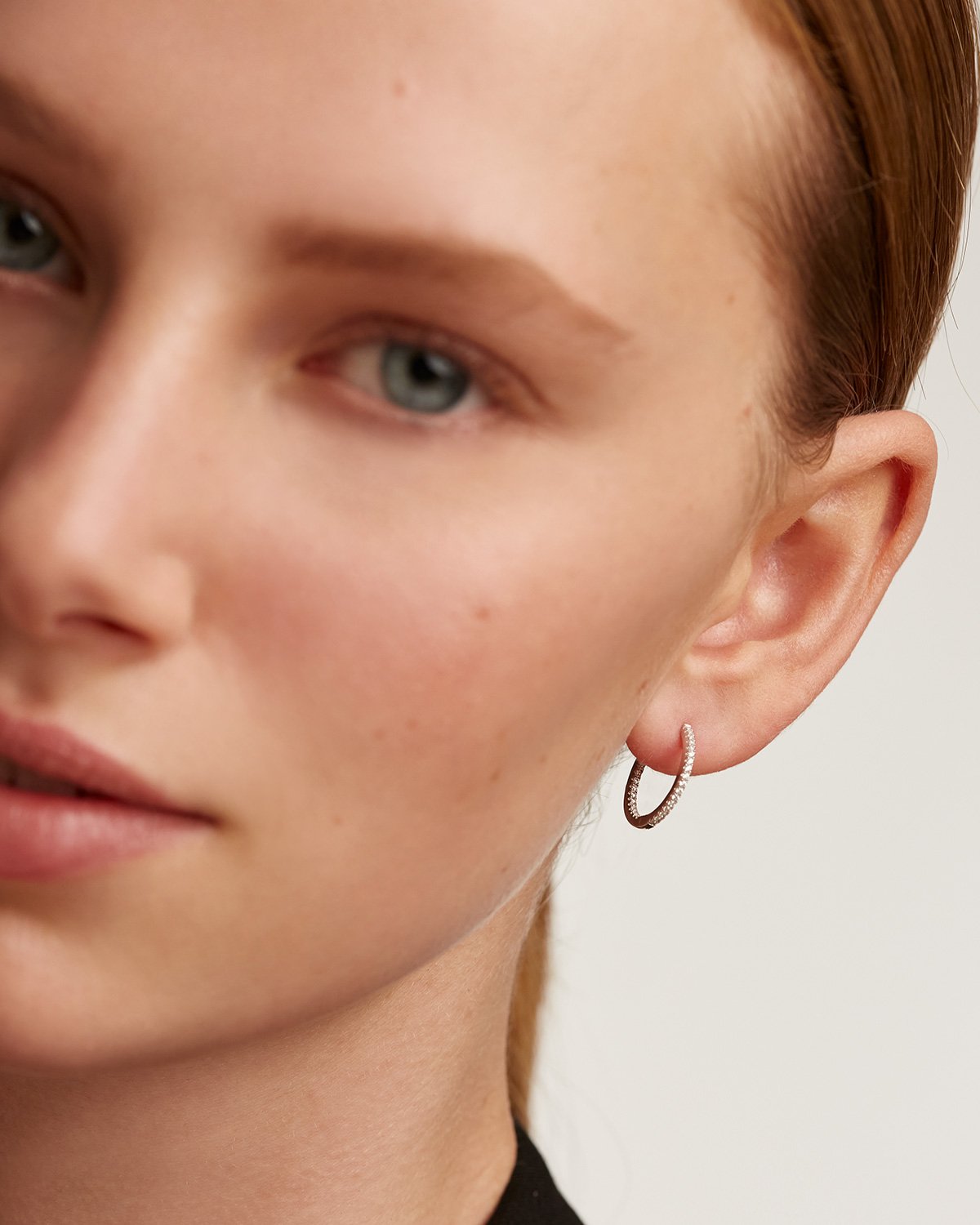 White Medium Hoops Silver