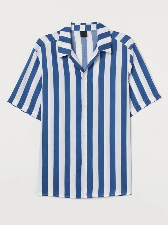 Cotton-Blend Shirt Collar Printed Shirts & Tops