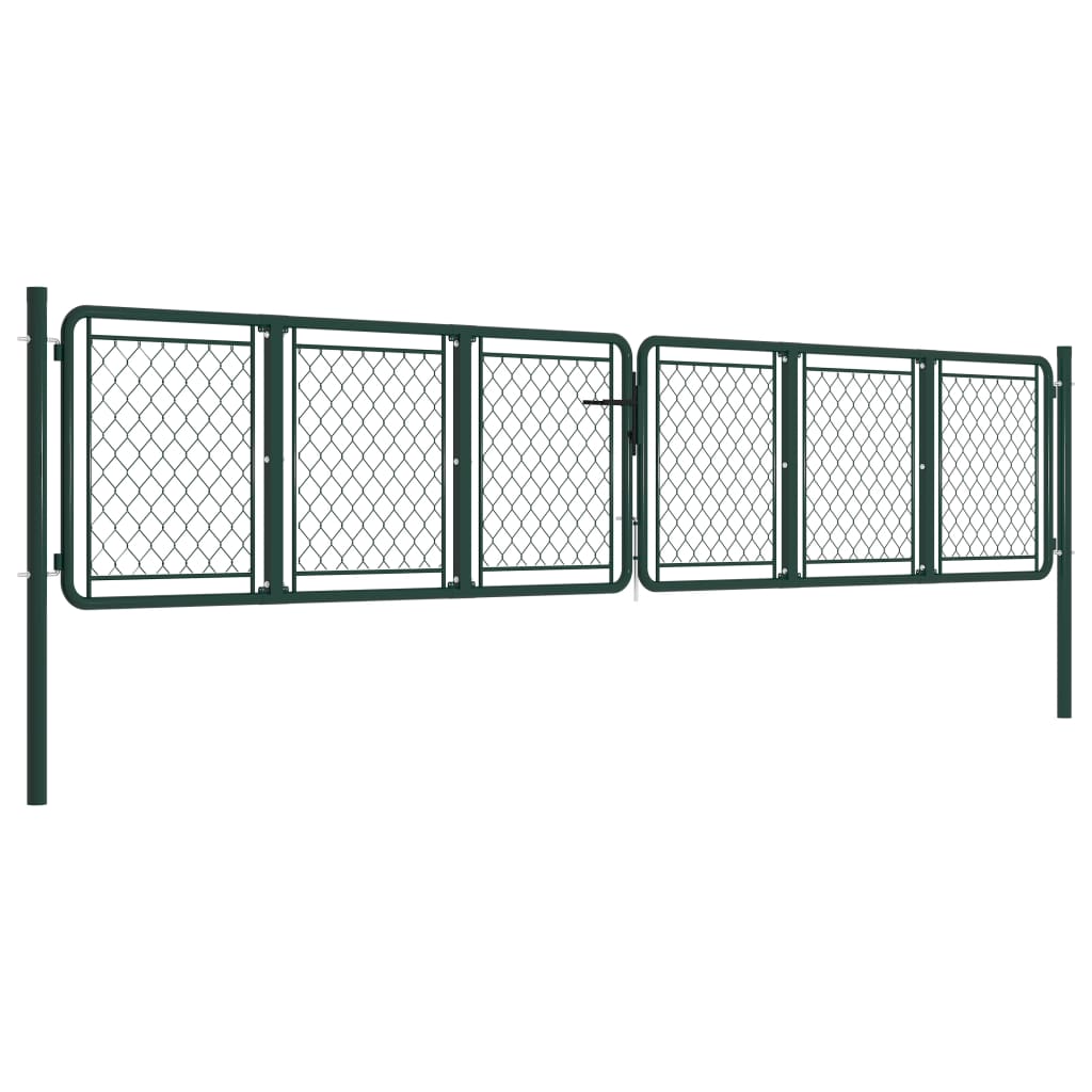 Portail de jardin Acier 400 x 75 cm Vert