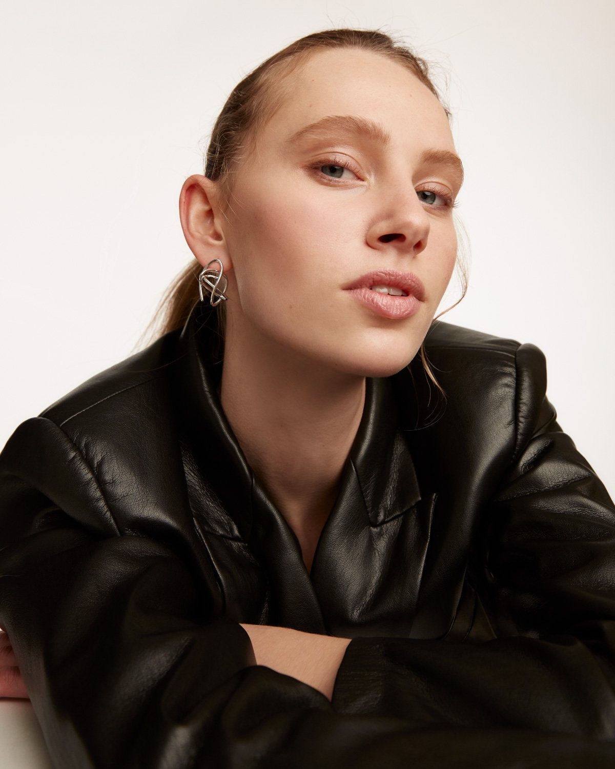 GRID Esha Silver Earrings