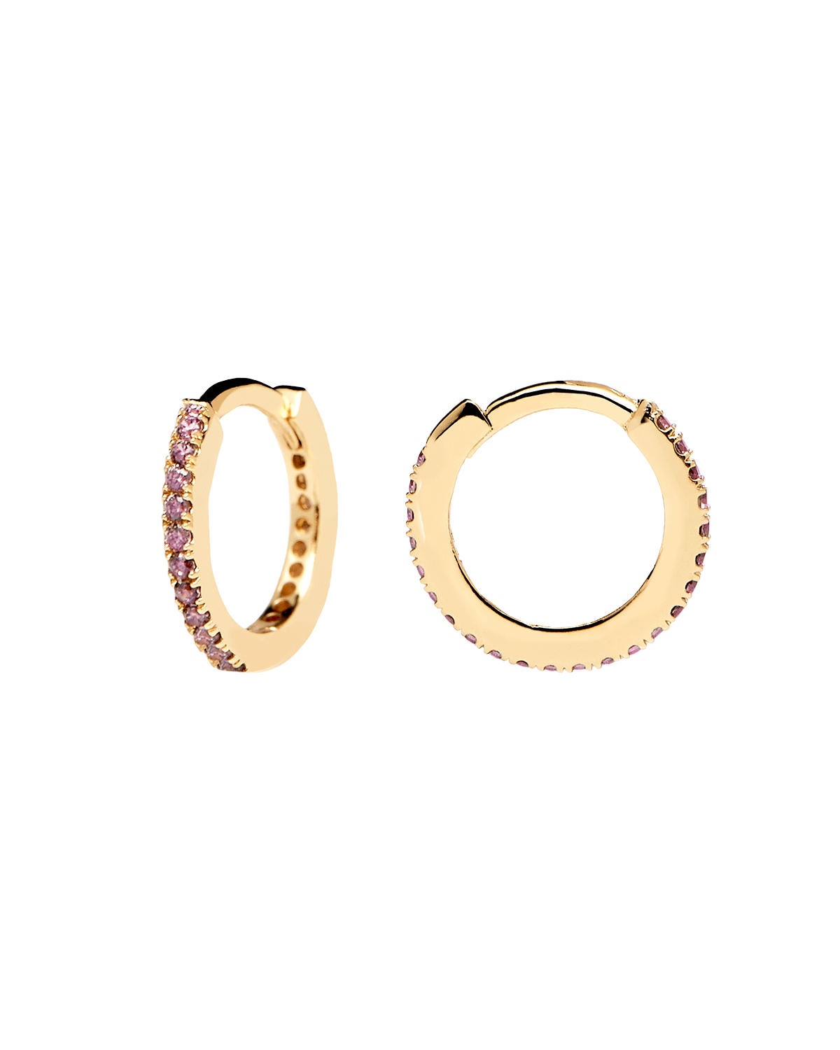 Lavender Mini Hoops Gold