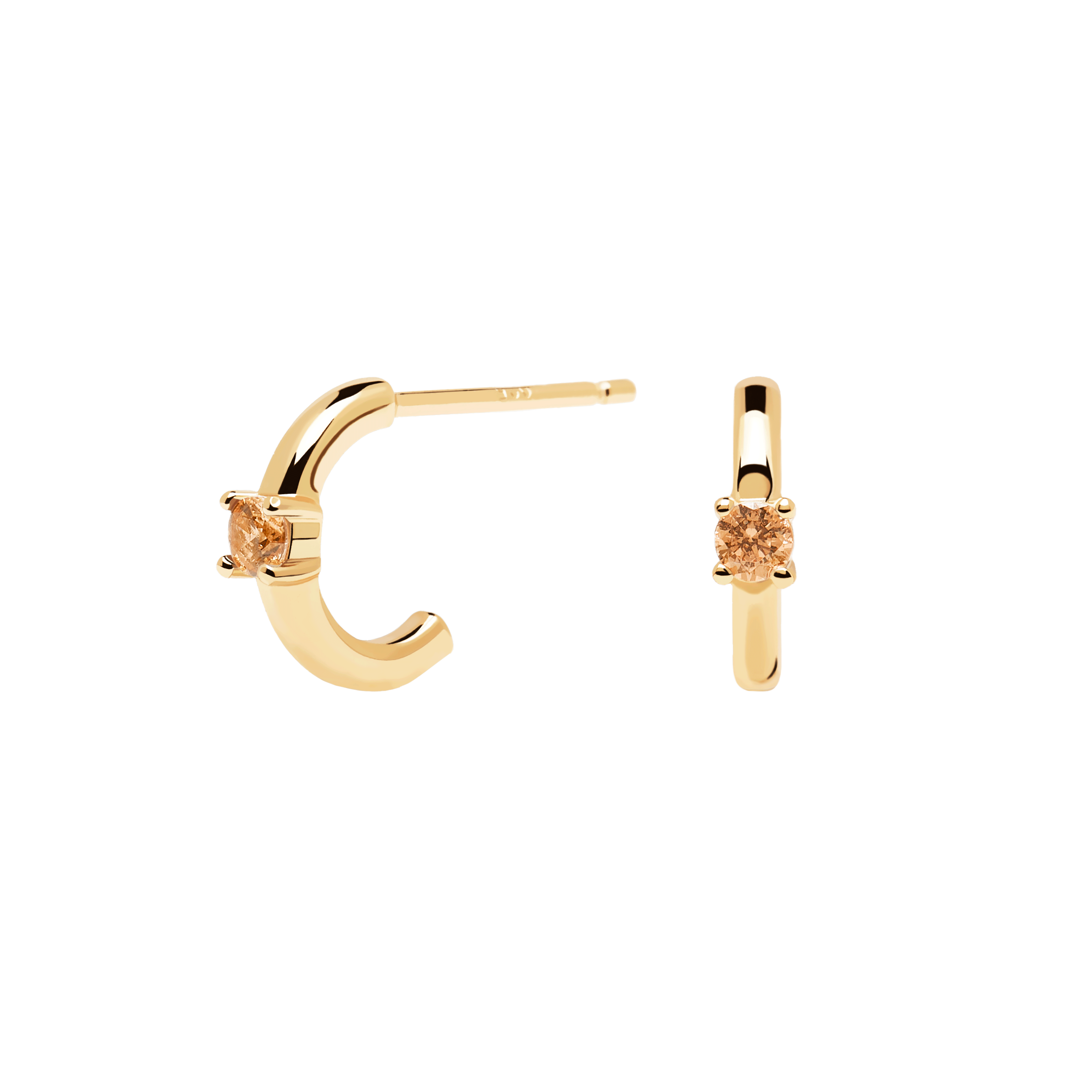 Champagne Solitary Earrings Gold