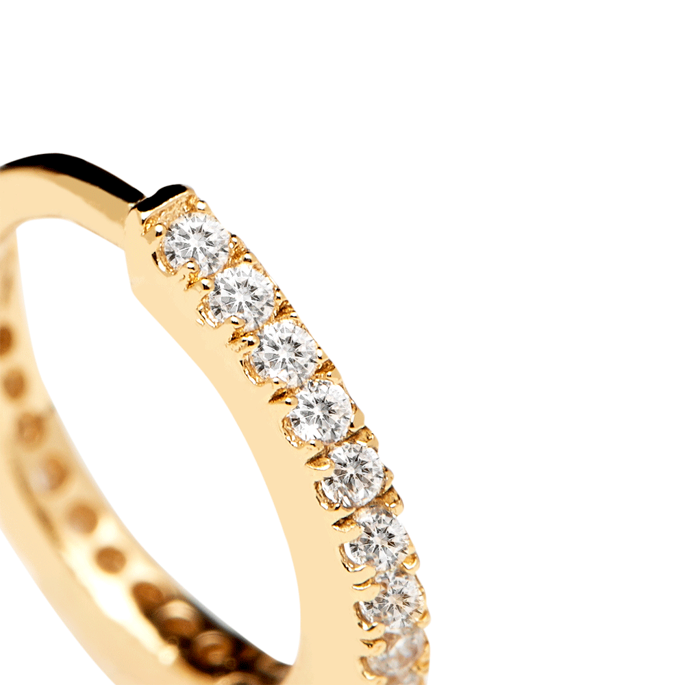 White Mini Hoops Gold